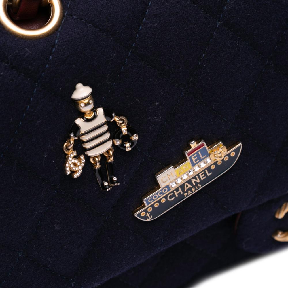 Blue Fabric Chanel Flap Bag