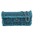 Blue Fabric Chanel Shoulder Bag