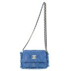 Blue Fabric Chanel Shoulder Bag