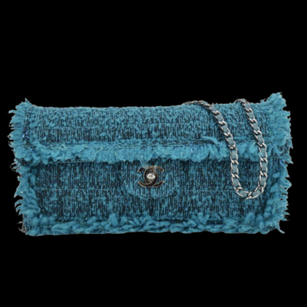 Blue Fabric Chanel Shoulder Bag