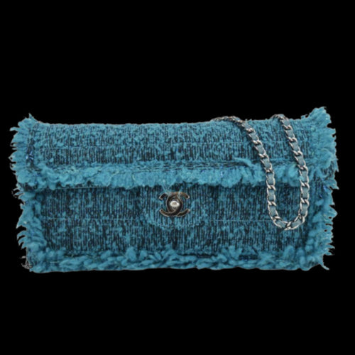 Blue Fabric Chanel Shoulder Bag
