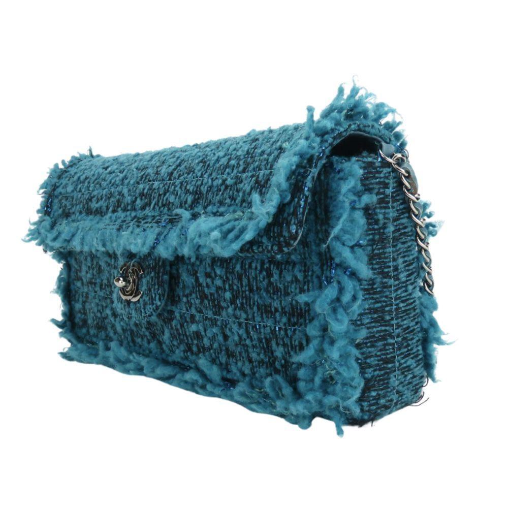 Blue Fabric Chanel Shoulder Bag