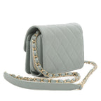 Blue Fabric Chanel Shoulder Bag
