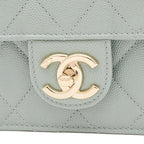 Blue Fabric Chanel Shoulder Bag