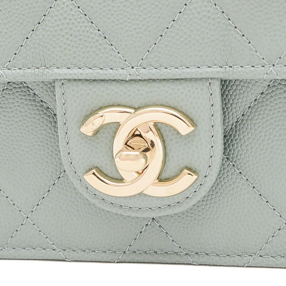 Blue Fabric Chanel Shoulder Bag
