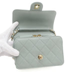 Blue Fabric Chanel Shoulder Bag