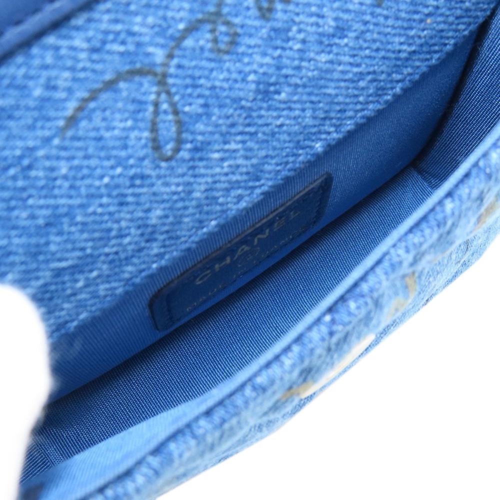 Blue Fabric Chanel Shoulder Bag