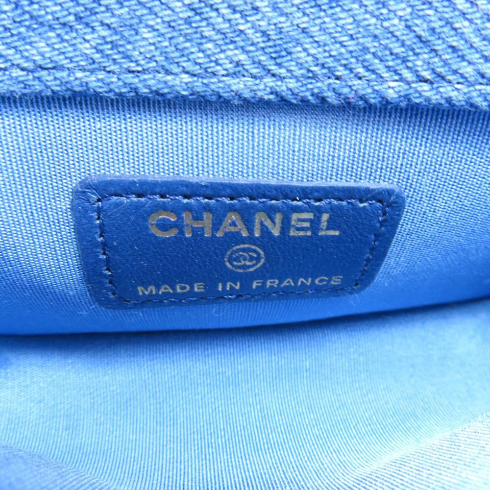 Blue Fabric Chanel Shoulder Bag