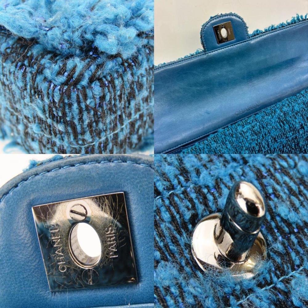 Blue Fabric Chanel Shoulder Bag