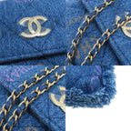 Blue Fabric Chanel Shoulder Bag