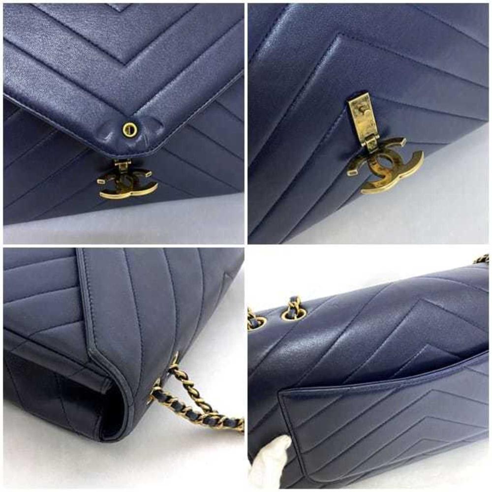 Blue Leather Chanel Flap Bag