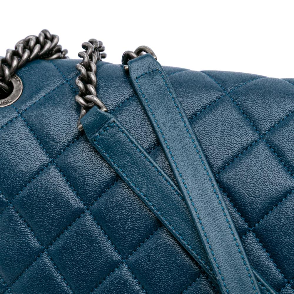 Blue Leather Chanel Flap Bag