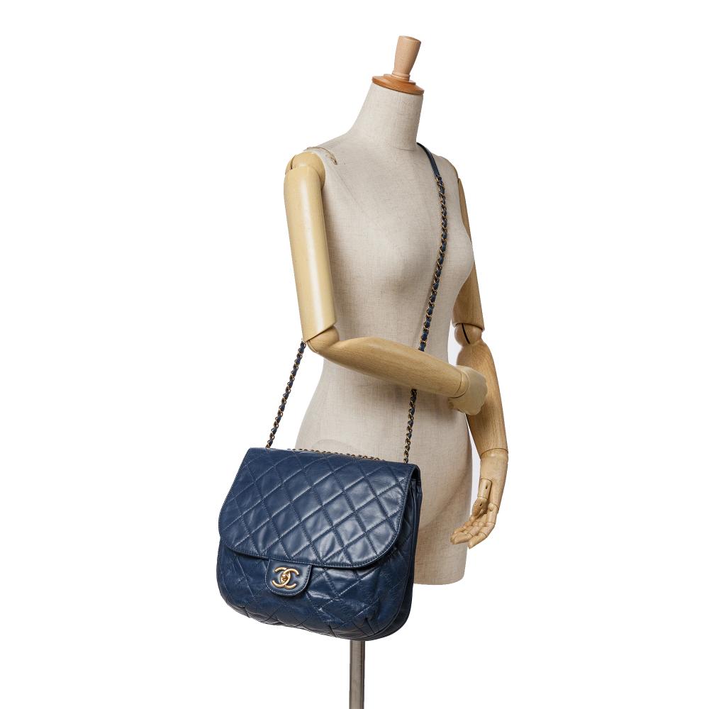 Blue Leather Chanel Flap Bag