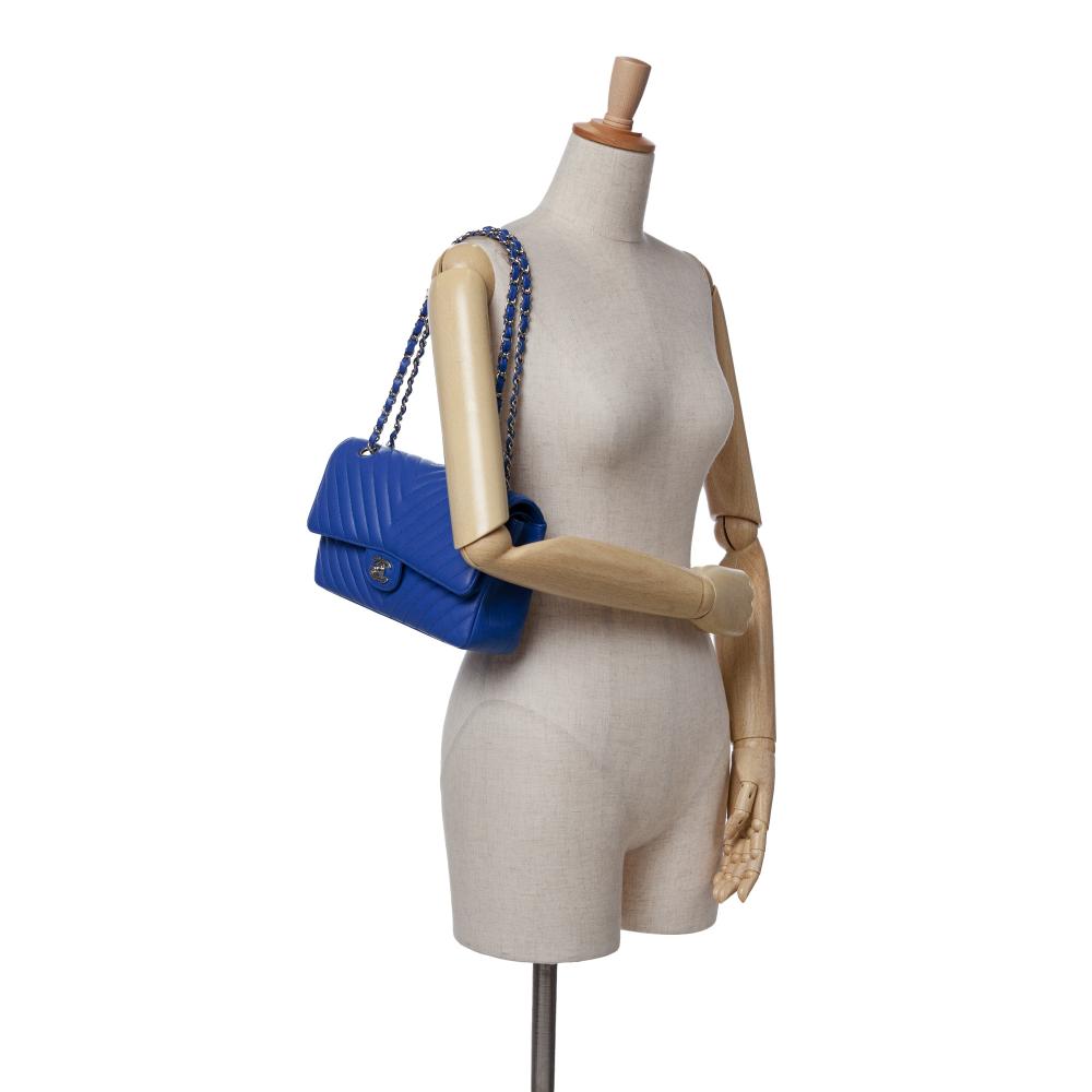 Blue Leather Chanel Flap Bag