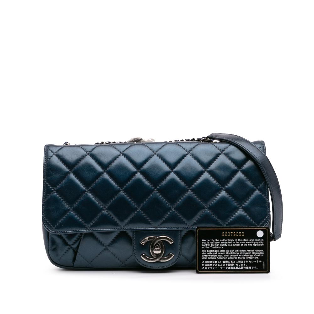 Blue Leather Chanel Flap Bag