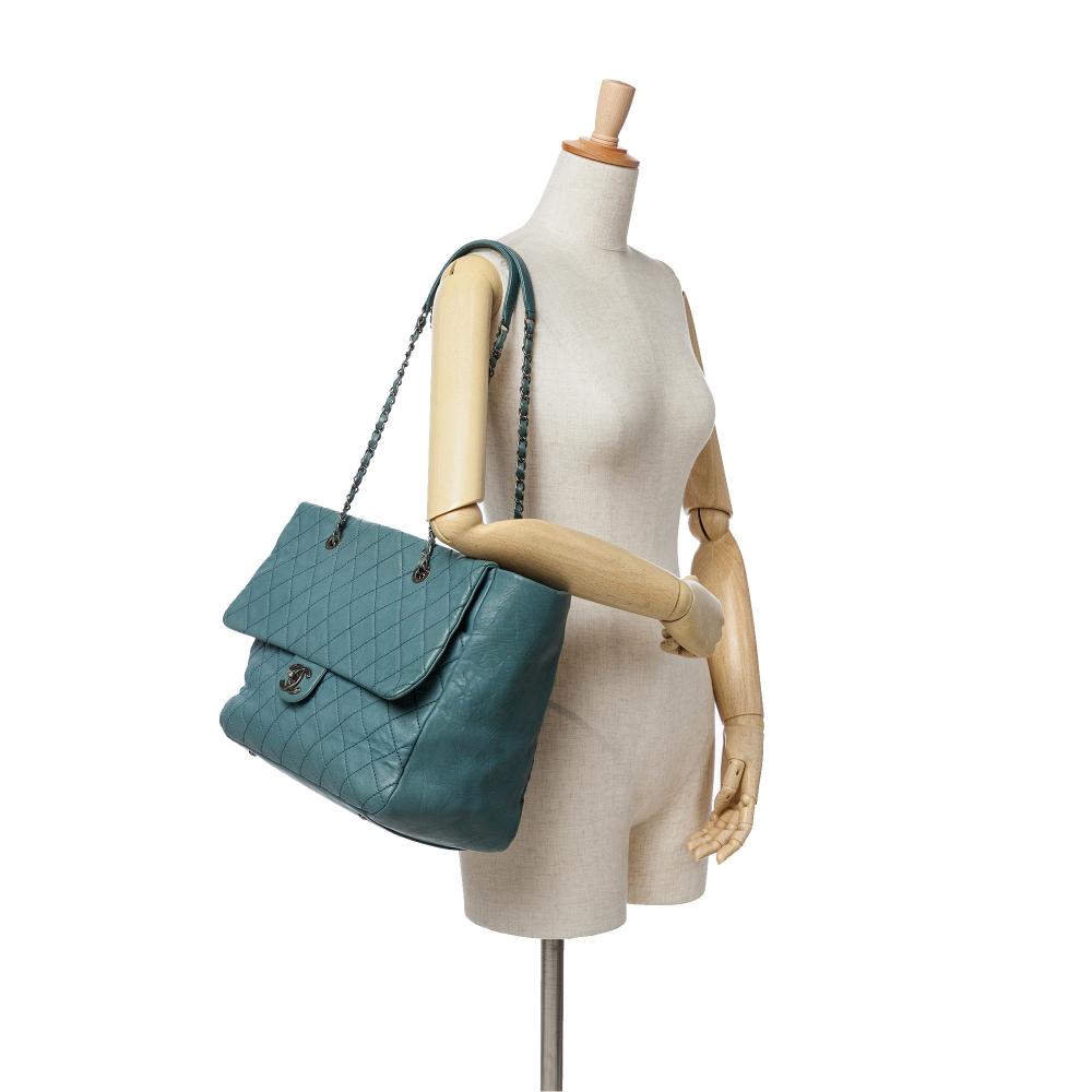 Blue Leather Chanel Flap Bag