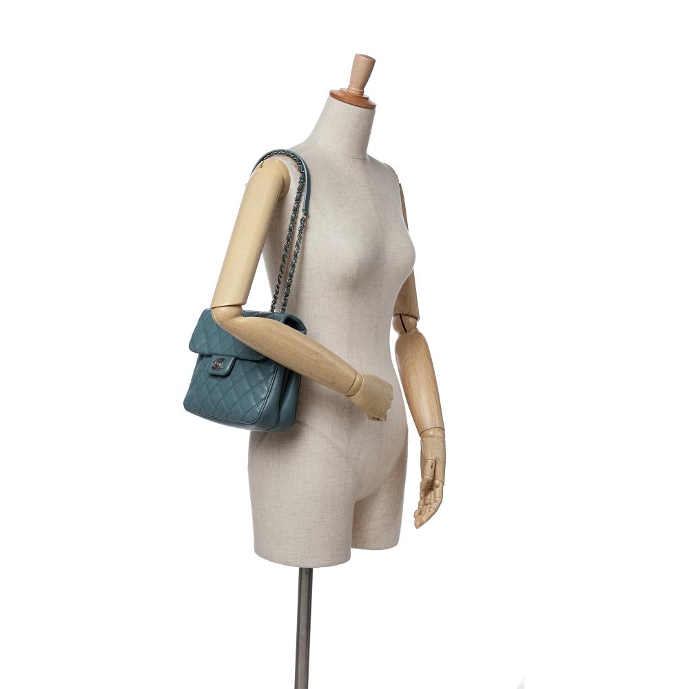 Blue Leather Chanel Flap Bag