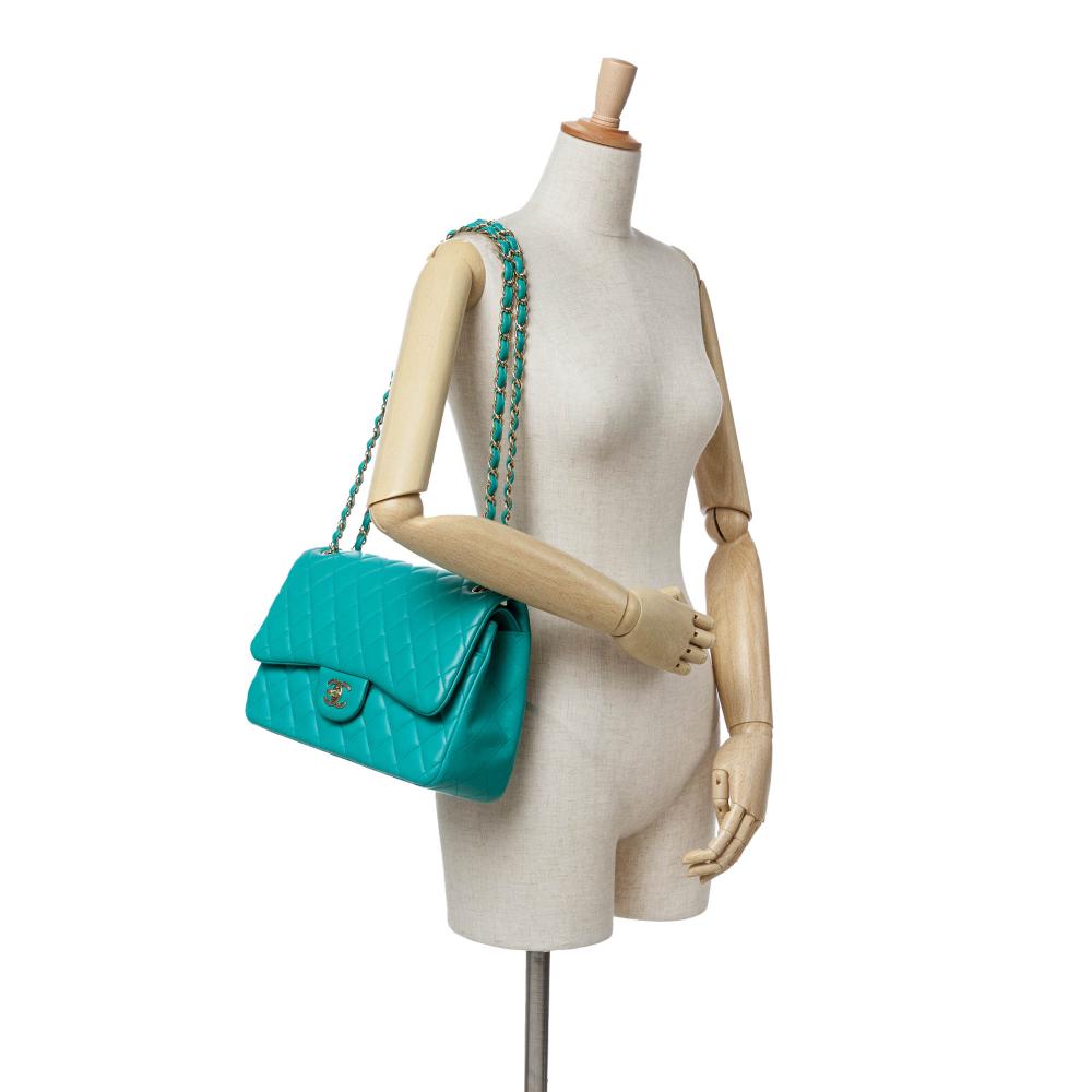 Blue Leather Chanel Flap Bag