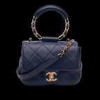 Blue Leather Chanel Flap Bag