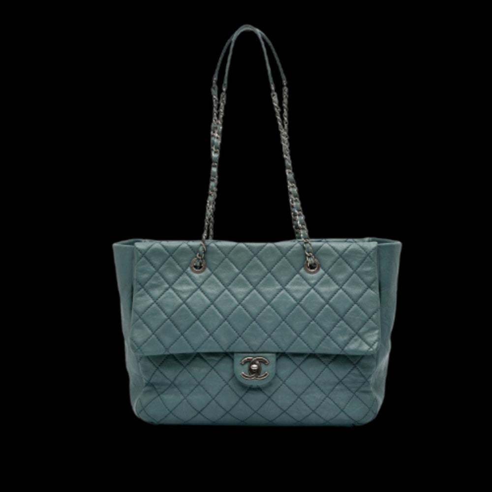 Blue Leather Chanel Flap Bag