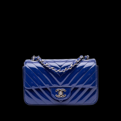 Blue Leather Chanel Flap Bag