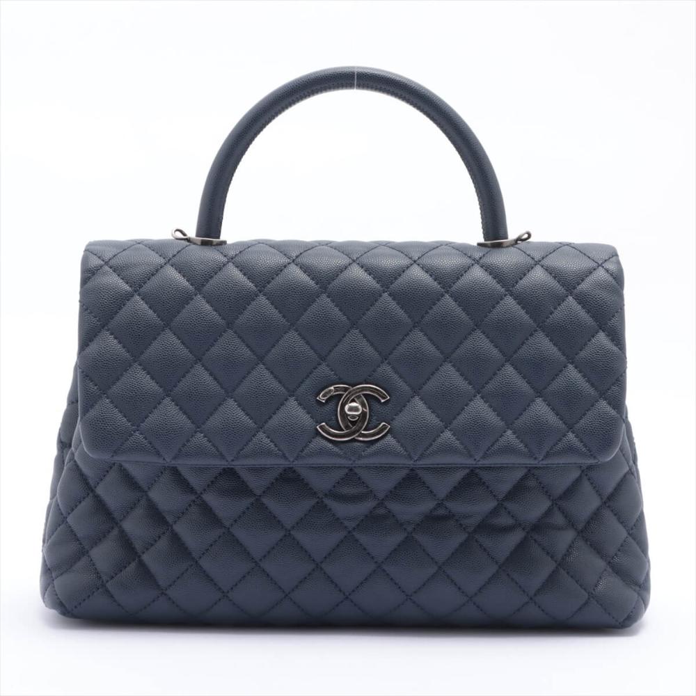 Blue Leather Chanel Flap Bag