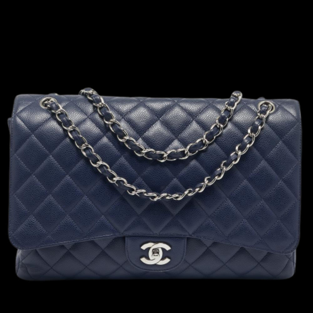 Blue Leather Chanel Flap Bag