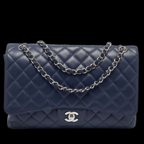 Blue Leather Chanel Flap Bag
