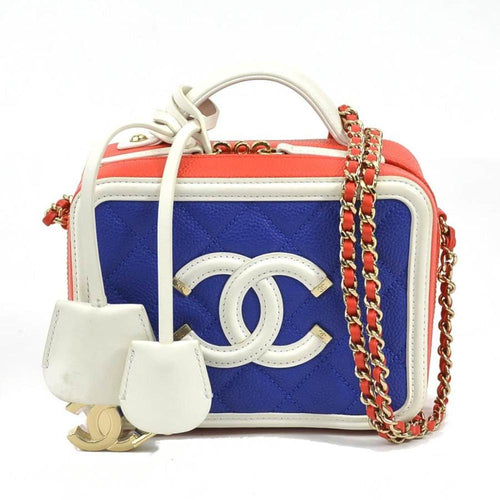 Blue Leather Chanel Crossbody Bag