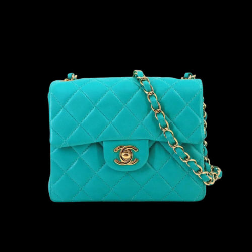 Blue Leather Chanel Shoulder Bag