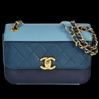 Blue Leather Chanel Flap Bag