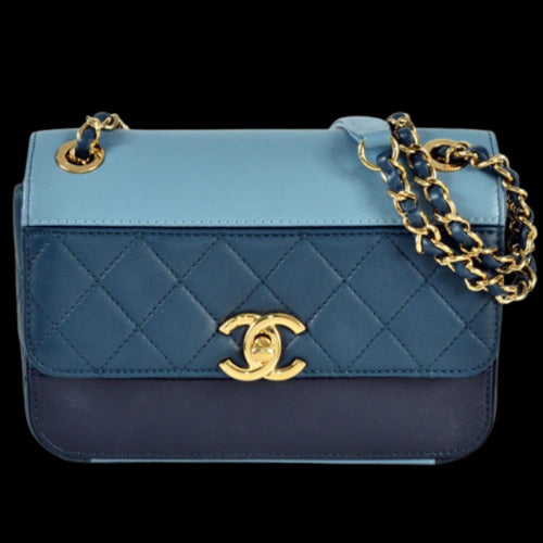 Blue Leather Chanel Flap Bag