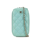 Blue Leather Chanel Crossbody Bag