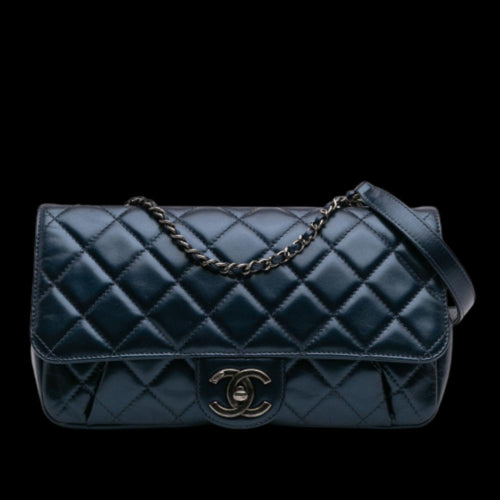 Blue Leather Chanel Flap Bag