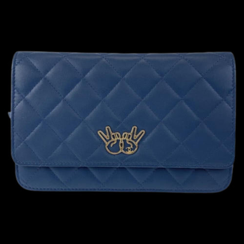 Blue Leather Chanel Wallet On Chain