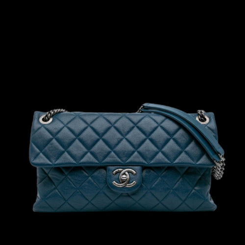 Blue Leather Chanel Flap Bag