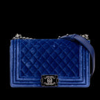 Blue Leather Chanel Crossbody Bag