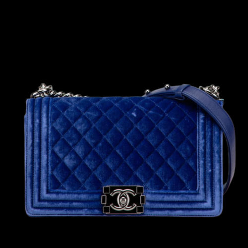 Blue Leather Chanel Crossbody Bag
