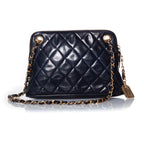 Blue Leather Chanel Crossbody Bag