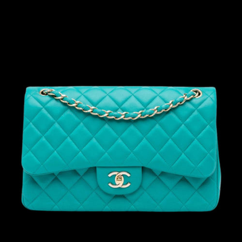 Blue Leather Chanel Flap Bag