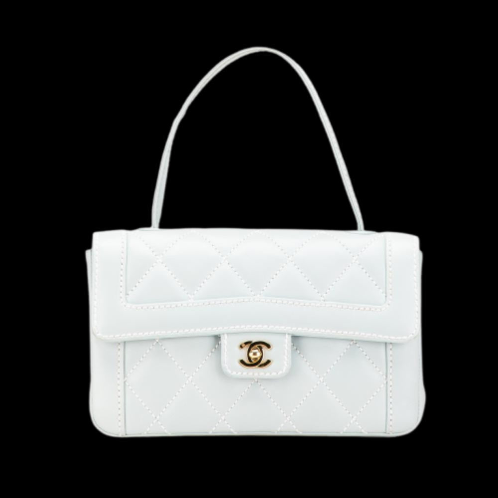 Blue Leather Chanel Flap Bag