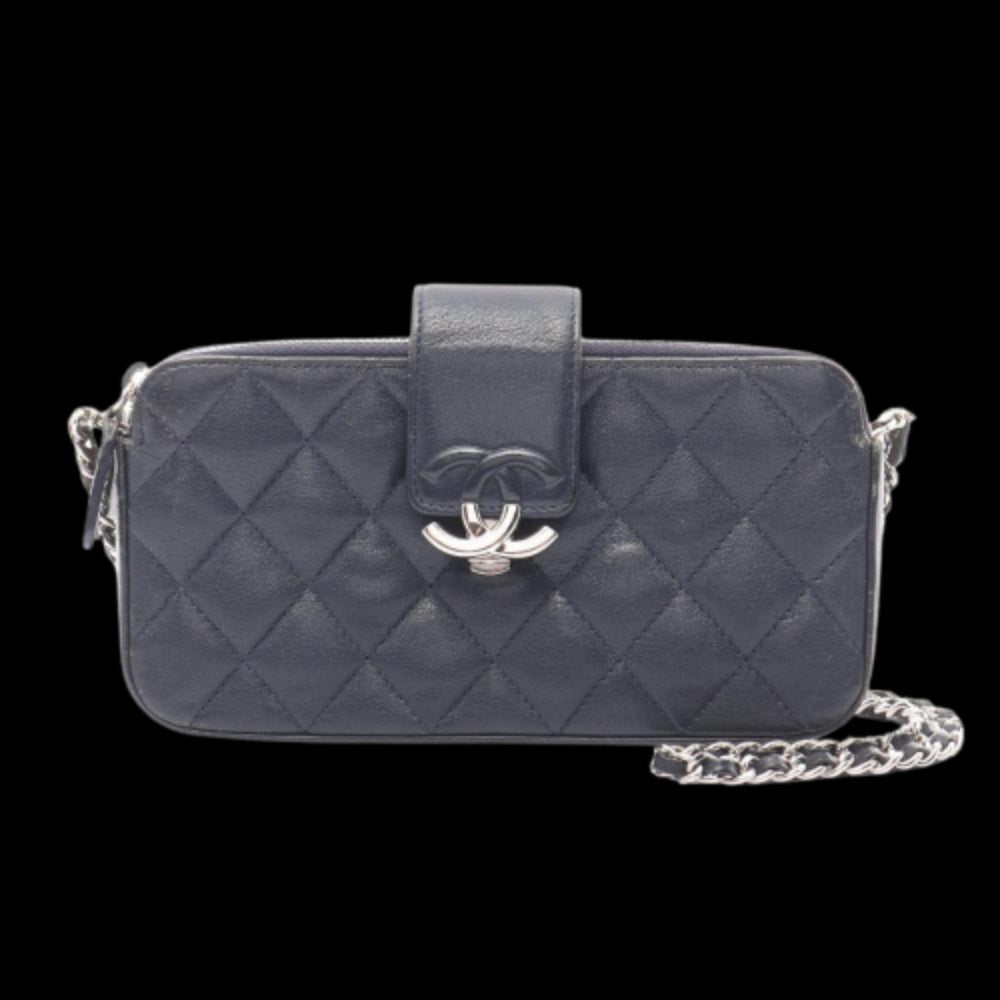 Blue Leather Chanel Shoulder Bag