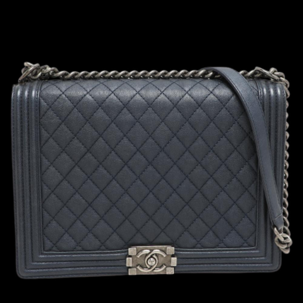 Blue Leather Chanel Flap Bag