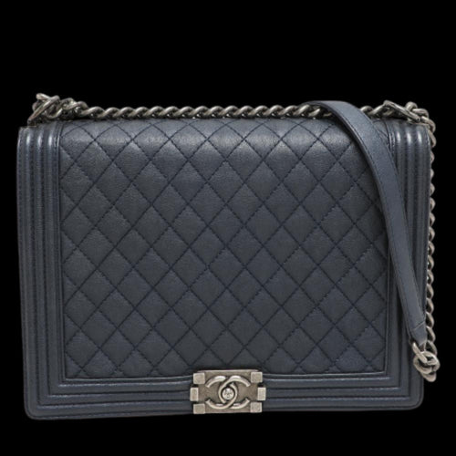 Blue Leather Chanel Flap Bag