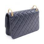 Blue Leather Chanel Crossbody Bag