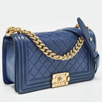 Blue Leather Chanel Flap Bag