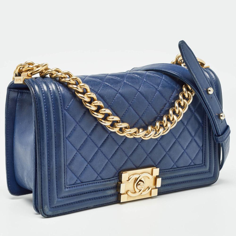 Blue Leather Chanel Flap Bag