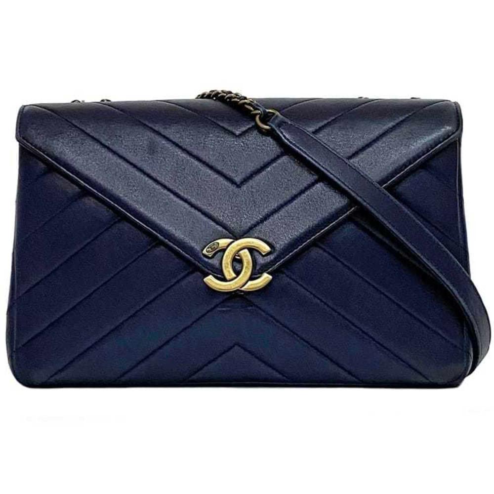 Blue Leather Chanel Flap Bag