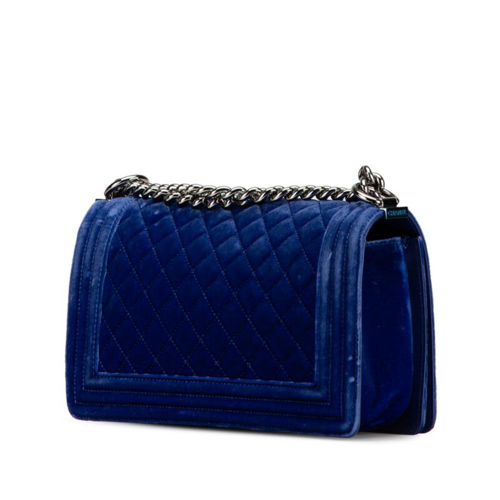 Blue Leather Chanel Crossbody Bag