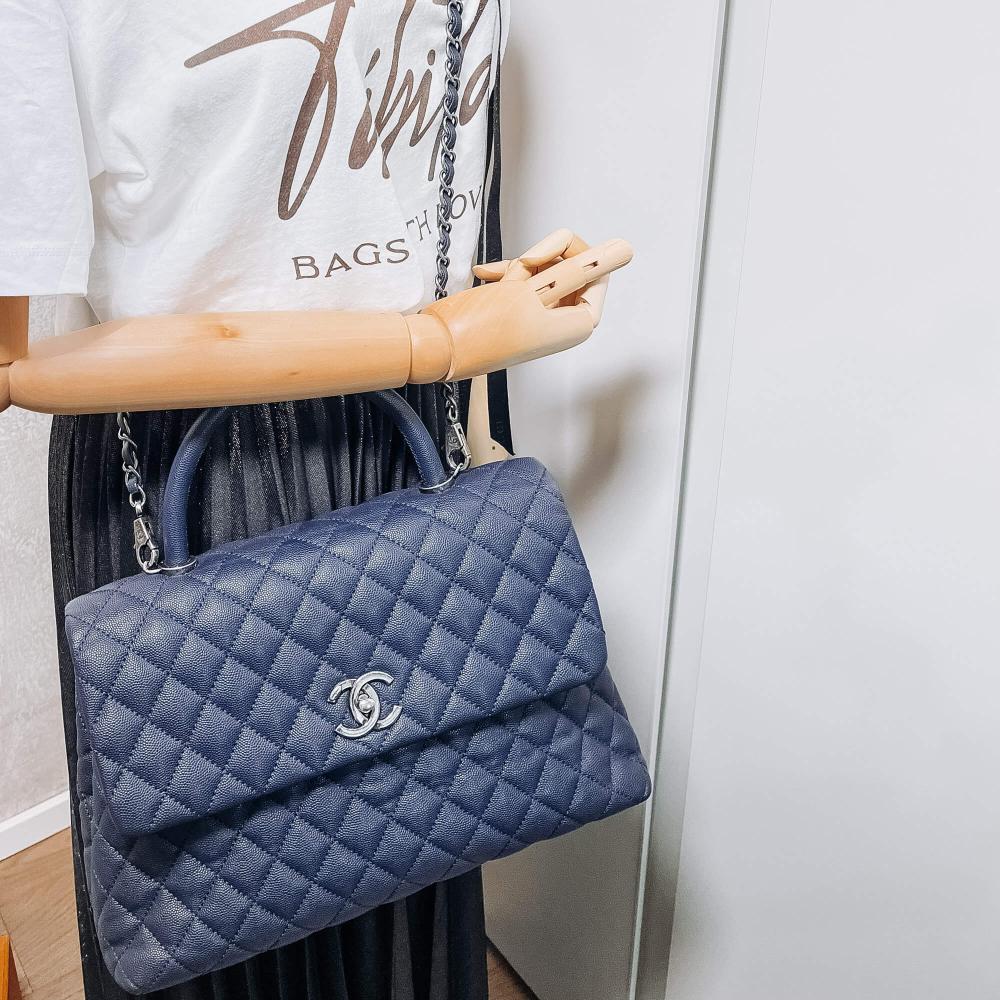 Blue Leather Chanel Flap Bag